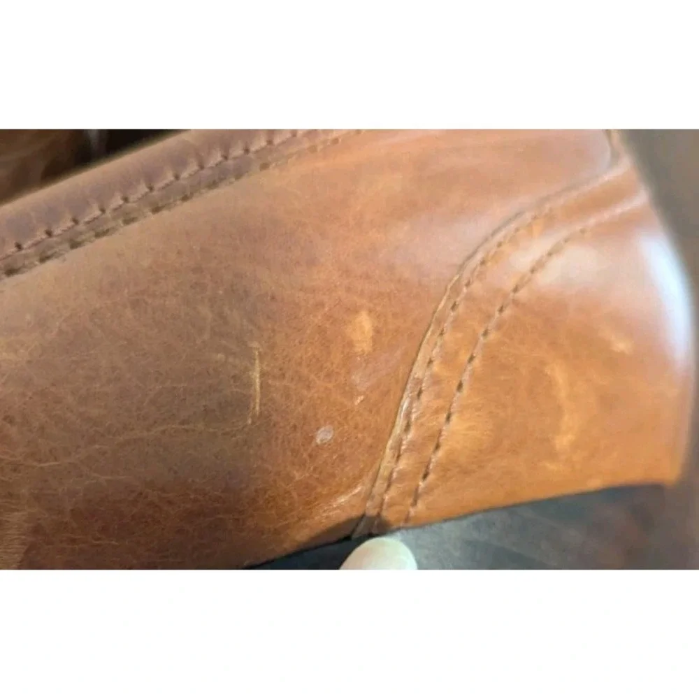 Born Nance 9.5‎ Women's Cognac Brown Penny loafer Tassled Heel Leather Western